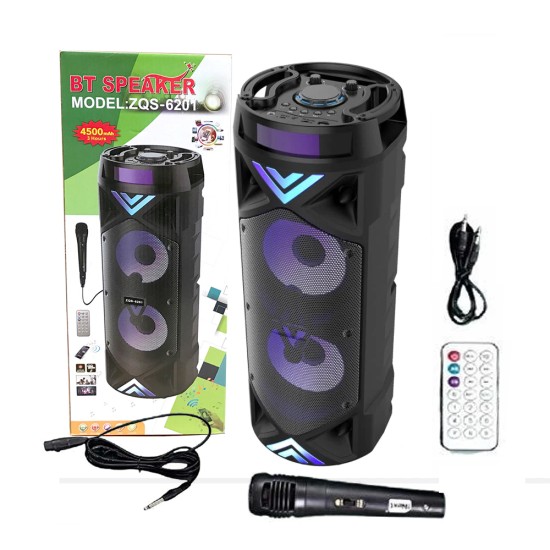 Sing-e Portable Wireless Speaker ZQS6201 with Mic and Remote Control Black